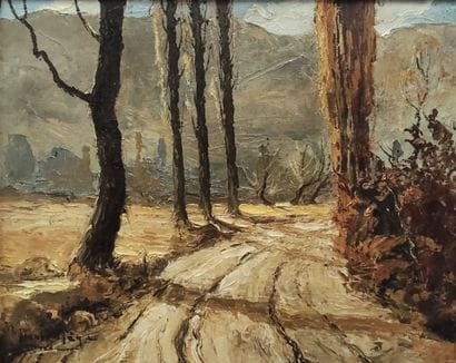 Henri MEGE (1904-1984). Undergrowth in Barby
Oil...