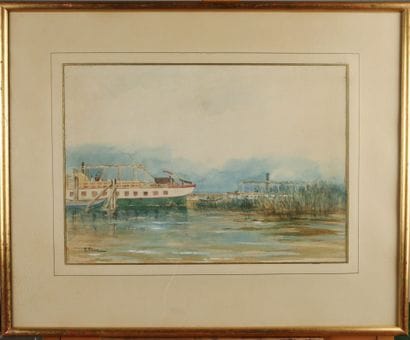 Ernest FILLIARD (1868–1933). Barges on a...