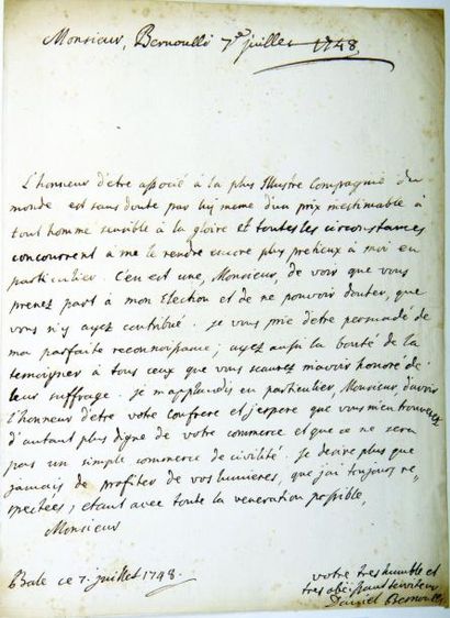 Daniel BERNOULLI (1700-1782) physicien et...