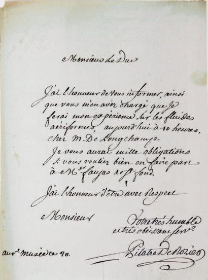 Jean-François PILÂTRE DE ROZIER (1756-1785)...