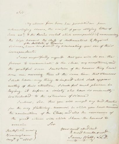 James WATT (1736-1819) ingénieur et physicien...