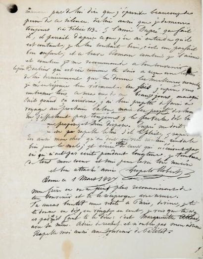 Léopold ROBERT (1794-1835) peintre suisse
L.A.S.,...