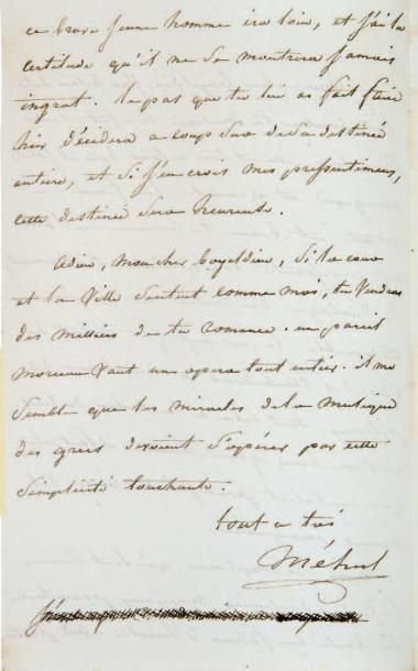 Étienne-Nicolas MÉHUL (1763-1817) compositeur
L.A.S.,...