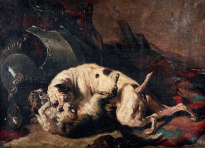 Attribué à Alfred de DREUX (1810-1860)
Chiens...