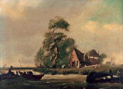 École HOLLANDAISE vers 1820
Chaumière en...
