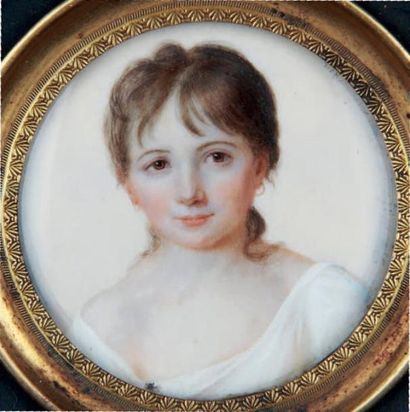 École FRANCAISE, 1813
Portrait de jeune fille...