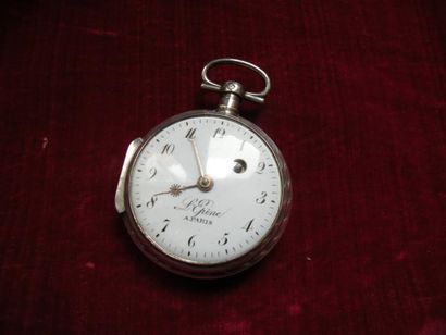 Montre en argent uni, signé l'Épine à Paris...