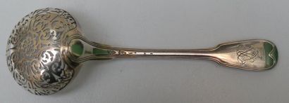 Cuiller à sucre en argent, modèle à double...