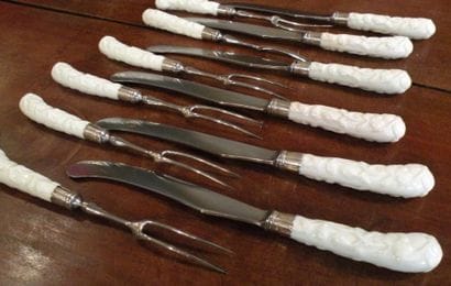Angleterre
Suite de six couteaux et six fourchettes...