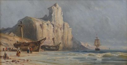 Edwin HAYES (1819-1904)
Bateaux devant une...