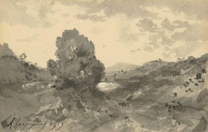 Henri-Joseph HARPIGNIES (1819-1916)
Paysage,...