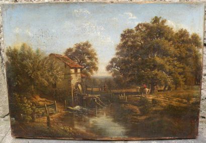 École du milieu du XIXe siècle
Paysage au...