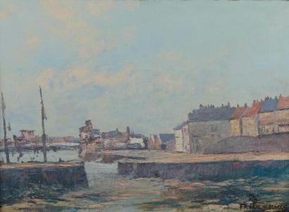FRANK-BOGGS (1900-1951)
Vue d'un port Huile...
