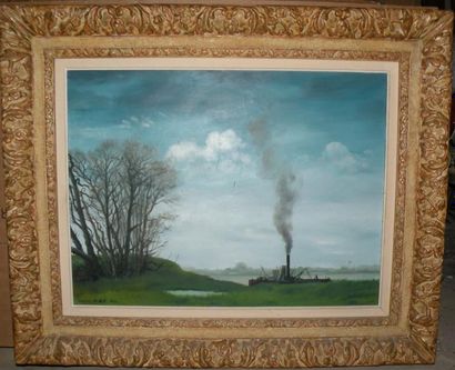 Michel CIRY (né en 1919)
Bateau sur le fleuve,...