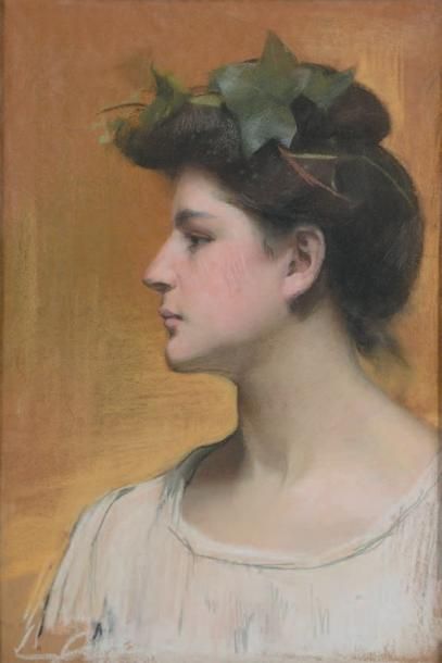 ECOLE FRANCAISE
Portrait de femme à la couronne...