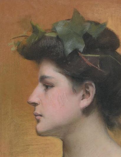 ECOLE FRANCAISE
Portrait de femme à la couronne...