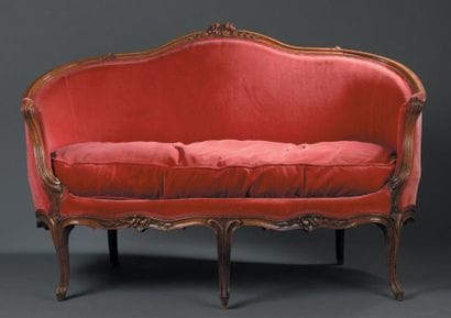 Canapé corbeille d'époque Louis XV En bois...