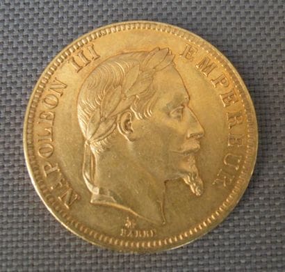 100 Francs or Napoléon III 1865, Paris. Année...