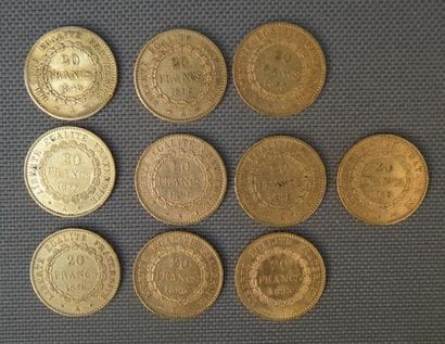 20 Francs or IIIe République, type Génie....