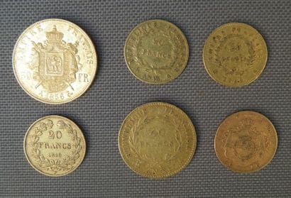 Lot de Francs or. 20 Francs an 13, Paris,...