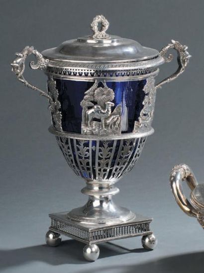 Sucrier en argent ajouré, Lyon 1813-1816...