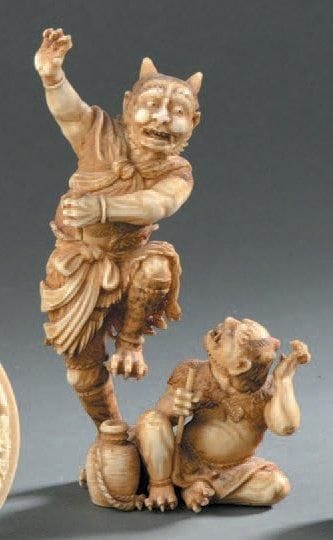 Groupe en ivoire sculpté Japon, époque Meiji,...