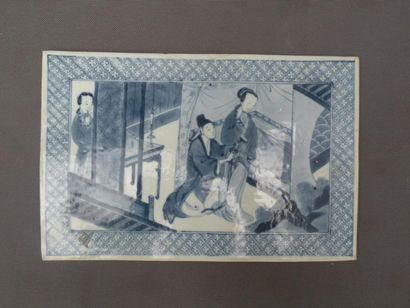 Plaque en porcelaine bleu blanc Chine, dynastie...