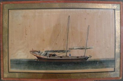 Deux peintures sur papier de riz Chine, circa...