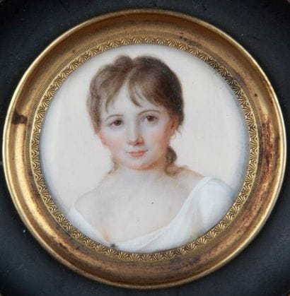 École FRANCAISE, 1813
Portrait de jeune fille...