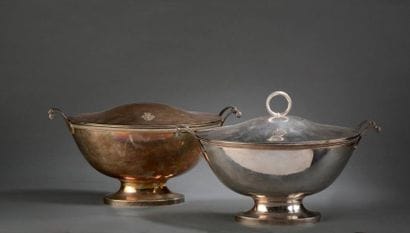 Paire de soupières en argent, Paris 1818-1838....
