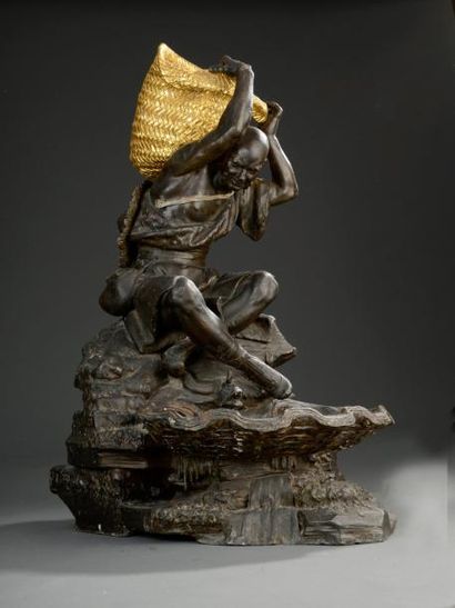 Fontaine en plomb peint d'époque Louis XV,...