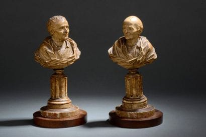 Joseph ROSSET (1706-1786)
Rousseau et Voltaire...