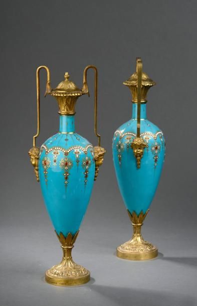 Paire de vases fuseaux, signés M Son A. Giroux...