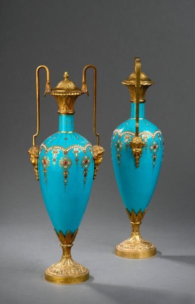 Paire de vases fuseaux, signés M Son A. Giroux...