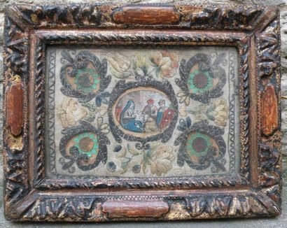 La Circoncision Gravure rehaussée dans un...