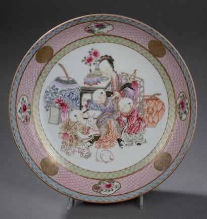 Coupe en porcelaine famille rose Chine, époque...