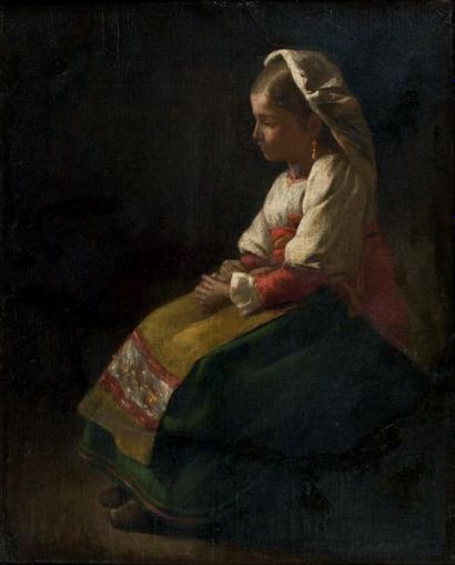 Ecole Italienne du XIXe siècle
Jeune fille...