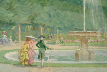 Maurice LELOIR (1853-1940)
Au bord du bassin...