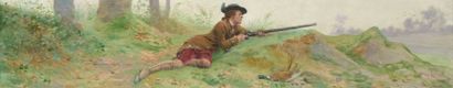 Maurice LELOIR (1853-1940)
Chasseur à l'affût...