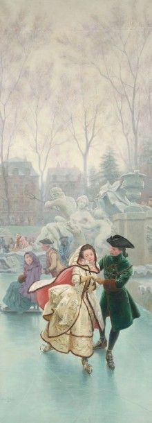Maurice LELOIR (1853-1940)
Les patineurs,...
