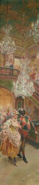 Maurice LELOIR (1853-1940)
Bal masqué Huile...