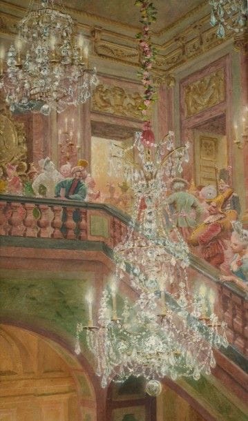 Maurice LELOIR (1853-1940)
Bal masqué Huile...