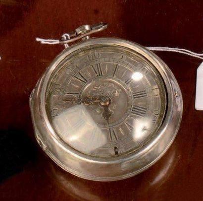 Montre de gousset à double boîtier en argent...