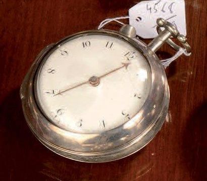 Montre de gousset à double boîtier en argent...