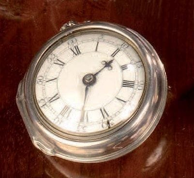Montre de gousset à double boîtier en argent...