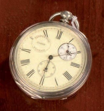 Montre de gousset, le boîtier en argent guilloché,...