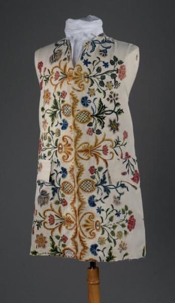 Devant de veste d'habit démontée, vers 1730....