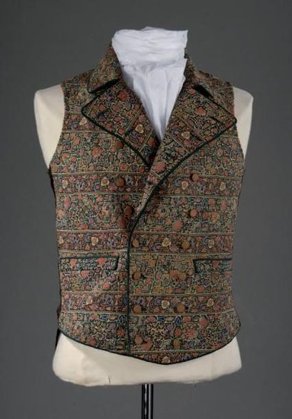 Remarquable gilet, vers 1830. Gilet croisé...