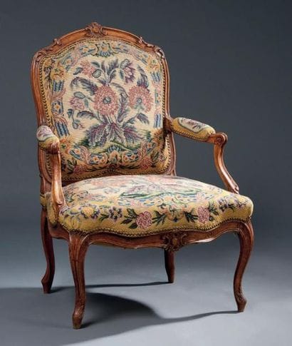 Fauteuil d'époque Louis XV, attr. à Tilliard....