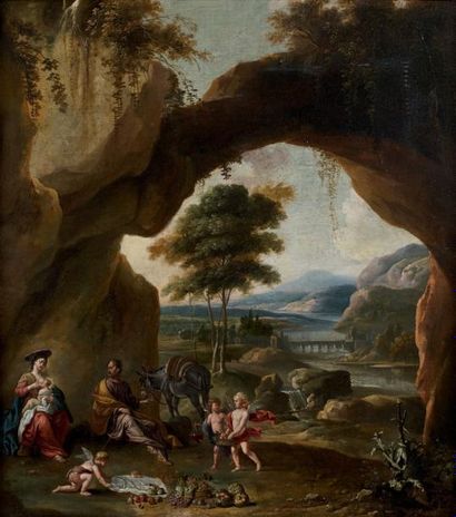 École FRANCAISE, vers 1650
Le repos pendant...